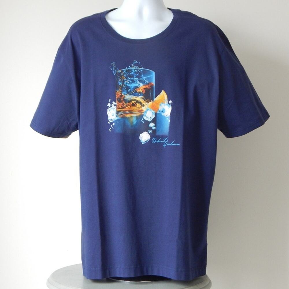 NWT Rare Robert Graham PETES Cotton Graphic NAVY T Shirt Size 3XL
